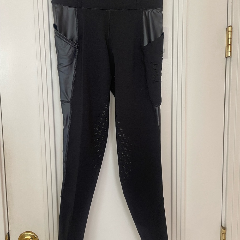 PS of Sweden Full Seat Cindy Tights with Faux Leather Accents Navy NWT EU Sz 34